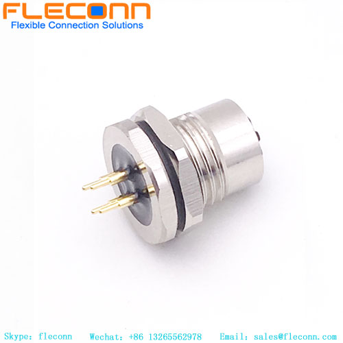 M12 4 Pin D-Coded Female Panel Connector, Front Mounting