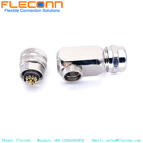 M12 A-Coded 12 Pin Female Right Angle Connector Pinout