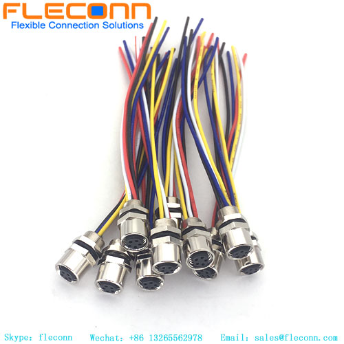 M8 Female Panel Mount Cable, M8 Cable Connector M8 5 pin Connector