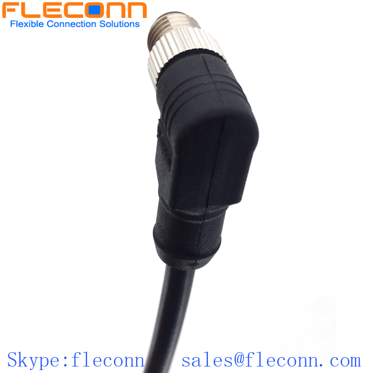 M8 3Pin Male 90 Degree Angle Single Ended Cable Cordset
