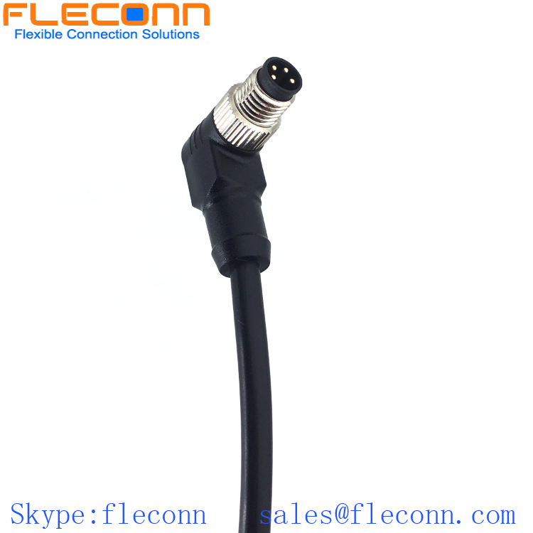 M8 4-Pole Male Right Angle Molded Cable