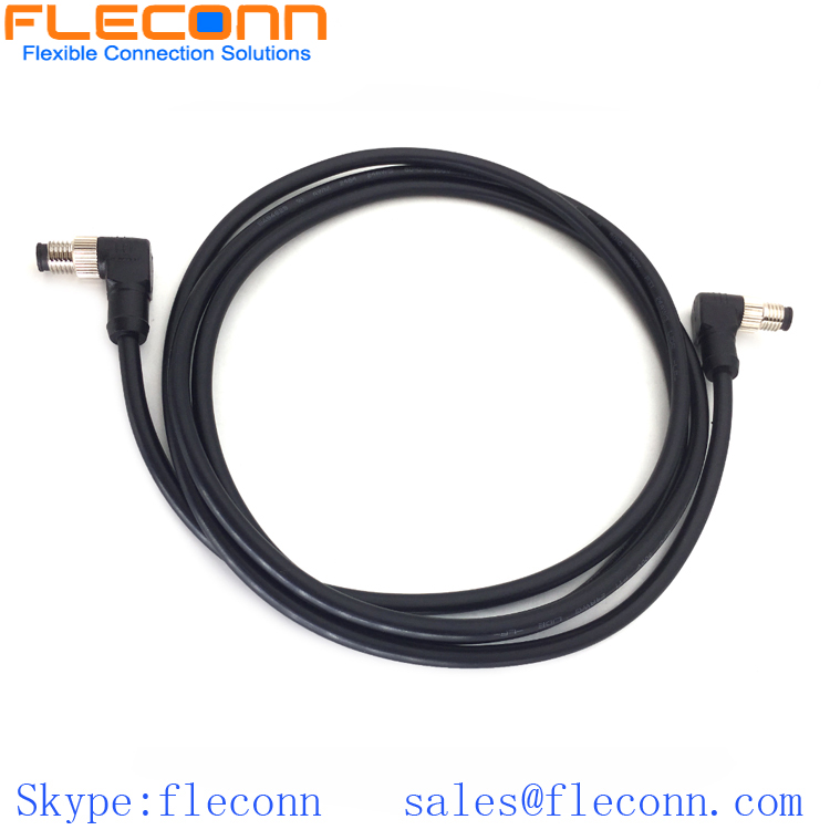 IP67 Waterproof M8 Right Angle Connector Cable 3 4 5 6 8 Pin Available