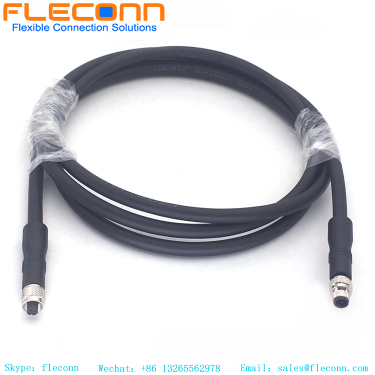 M5 2P 3P 4P Male to Female Cable, 1M 2M 3M PUR Sensor Cable