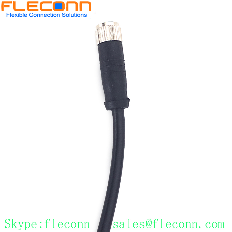 M8 B-coded 5-Pole Female Cable, Straight Molded Cable Assembly