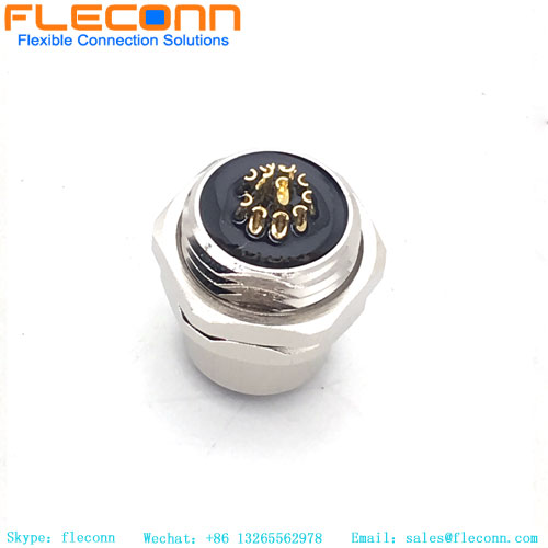 M12 12 Position A Code Female Mount Receptacle, Front Mounting Style