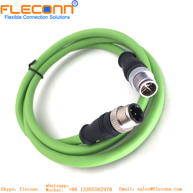 M12 4 Pin Male To 8 Pin Male Cable
