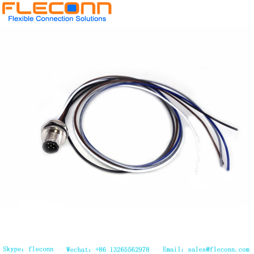 M12 5 Pin Panel Mount Connector With Cable M12 5 Pin Panel Mount Connector With Cable